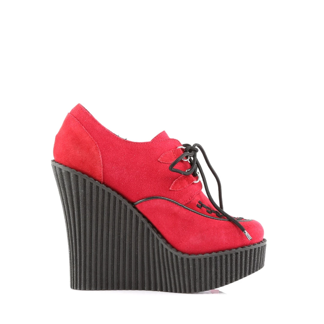 Demonia Red Vegan Suede 5.3" Platform Creepers* Shoes 6 Demonia Red Vegan Suede 5.3" Platform Creepers* Shoes