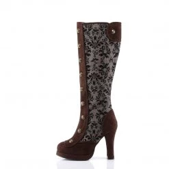 Demonia 4" Heel Brown Mid-Calf Boots*