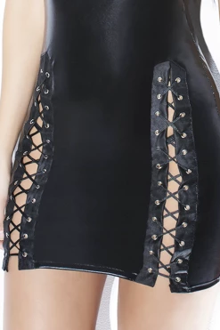 Coquette Sleeveless Wet Look Dress BDSM Lingerie