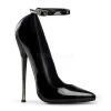 Devious 6 1/4" Solid Brass Heel Ankle Strap Plain Pump*
