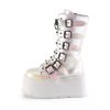 Demonia Pearl Iridescent Vegan Leather 3.5" Platform Boots* Shoes