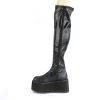 Demonia Shoes Black Stretch Vegan Leather 3.5" Platform Boots*