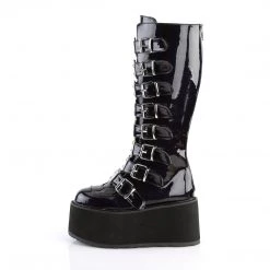 Demonia Shoes Black Vegan Leather 3.5" Platform Knee High Boots* 8 Demonia Shoes Black Vegan Leather 3.5
