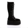 Demonia Shoes Black Velvet 3.5" Platform Mid-Calf Boots* 2 Demonia Shoes Black Velvet 3.5" Platform Mid-Calf Boots*
