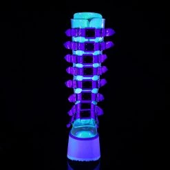 Demonia Green Glitter Vegan Leather 3.5" Platform Boots*