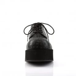 Demonia Black Vegan Leather 3.3" Platform Lace-Up Shoes*