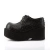 Demonia Black Vegan Leather 3.3" Platform Lace-Up Shoes* 1 Demonia Black Vegan Leather 3.3" Platform Lace-Up Shoes*