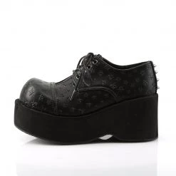 Demonia Black Vegan Leather 3.3" Platform Lace-Up Shoes*
