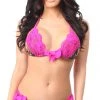 Daisy Corsets Camouflage Scrunch Bikini With Fuchsia Lace* Swimwear