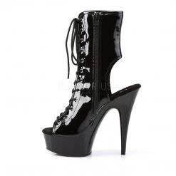 Pleaser 6" Heel Black Lace-Up Bootie*