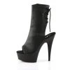 Pleaser Shoes 6" Heel Black Open Toe Faux Leather Ankle Booties*