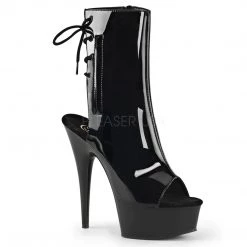 Pleaser 6" Heel Black Open Toe/Heel Ankle Booties*