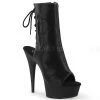 Pleaser 6" Heel Black Open Toe Faux Leather Ankle Boot* Shoes