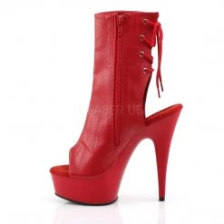 Pleaser 6" Heel Red Faux Leather Ankle Boot* Shoes