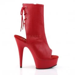 Pleaser 6" Heel Red Faux Leather Ankle Boot* Shoes 9 Pleaser 6
