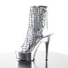 Pleaser Shoes 6" Heel Silver Open Toe/Heel Ankle Boot* 1 Pleaser Shoes 6" Heel Silver Open Toe/Heel Ankle Boot*