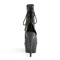 Pleaser 6" Heel Black Faux Leather Ankle Booties* Shoes 8 Pleaser 6