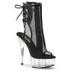 Pleaser Shoes 6" Heel Clear/Black Open Toe/Heel Ankle Boot*