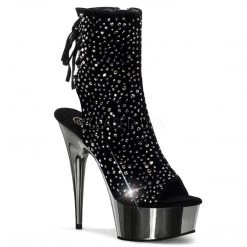 Pleaser 6" Heel Black Ankle Booties*