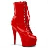 Pleaser Shoes 6" Heel Red Lace-Up Ankle Boot*
