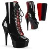Pleaser Shoes 6" Heel Black Lace-Up Ankle Boot*