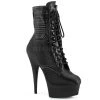 Pleaser Shoes 6" Heel Black Lace-Up Faux Leather Platform Boot*