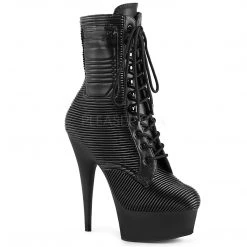 Pleaser Shoes 6" Heel Black Lace-Up Faux Leather Platform Boot*