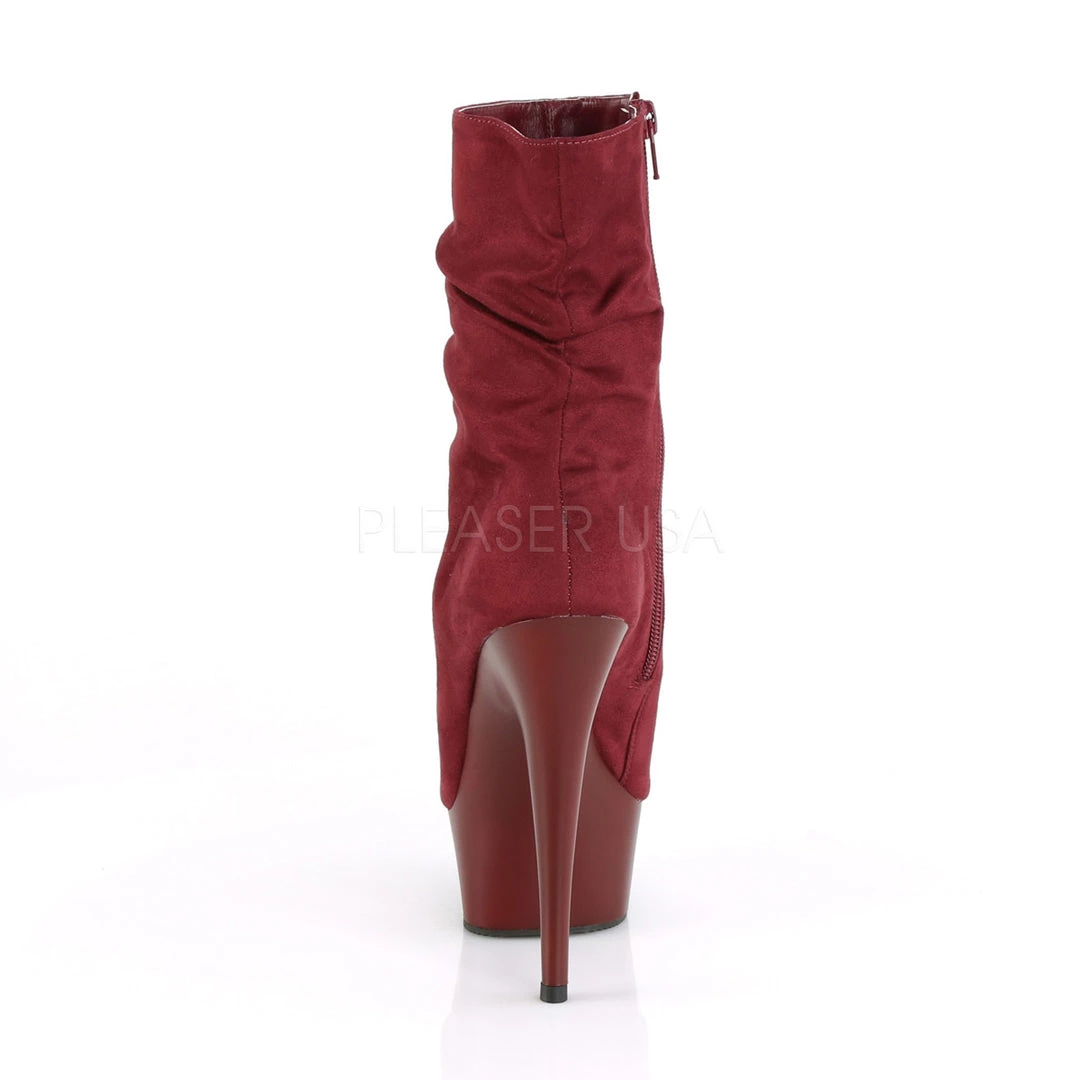 Pleaser 6" Heel Burgundy Faux Suede Ankle Boot* 5 Pleaser 6" Heel Burgundy Faux Suede Ankle Boot*