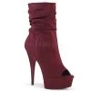 Pleaser 6" Heel Burgundy Faux Suede Ankle Boot*