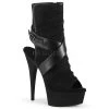 Pleaser 6" Heel Black Faux Leather Platform Booties*
