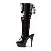 Pleaser 6" Heel Lace-Up Black Over The Knee Boots* Shoes