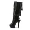Pleaser 6" Heel Black Faux Leather Knee High Boots*