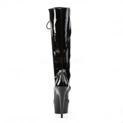 Pleaser 6" Heel Lace-Up Black Knee High Boots* Shoes