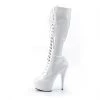 Pleaser 6" Heel Lace-Up White Over The Knee Boots* Shoes