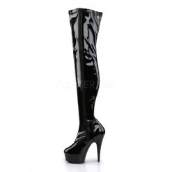 Pleaser 6" Black Platform Thigh High Boots*