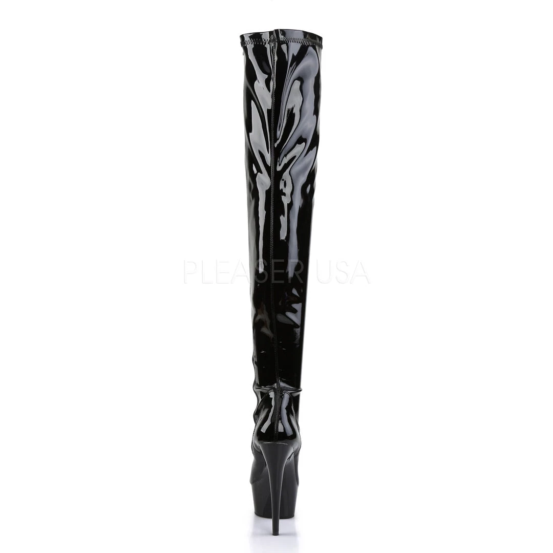 Pleaser 6" Black Platform Thigh High Boots* 5 Pleaser 6" Black Platform Thigh High Boots*