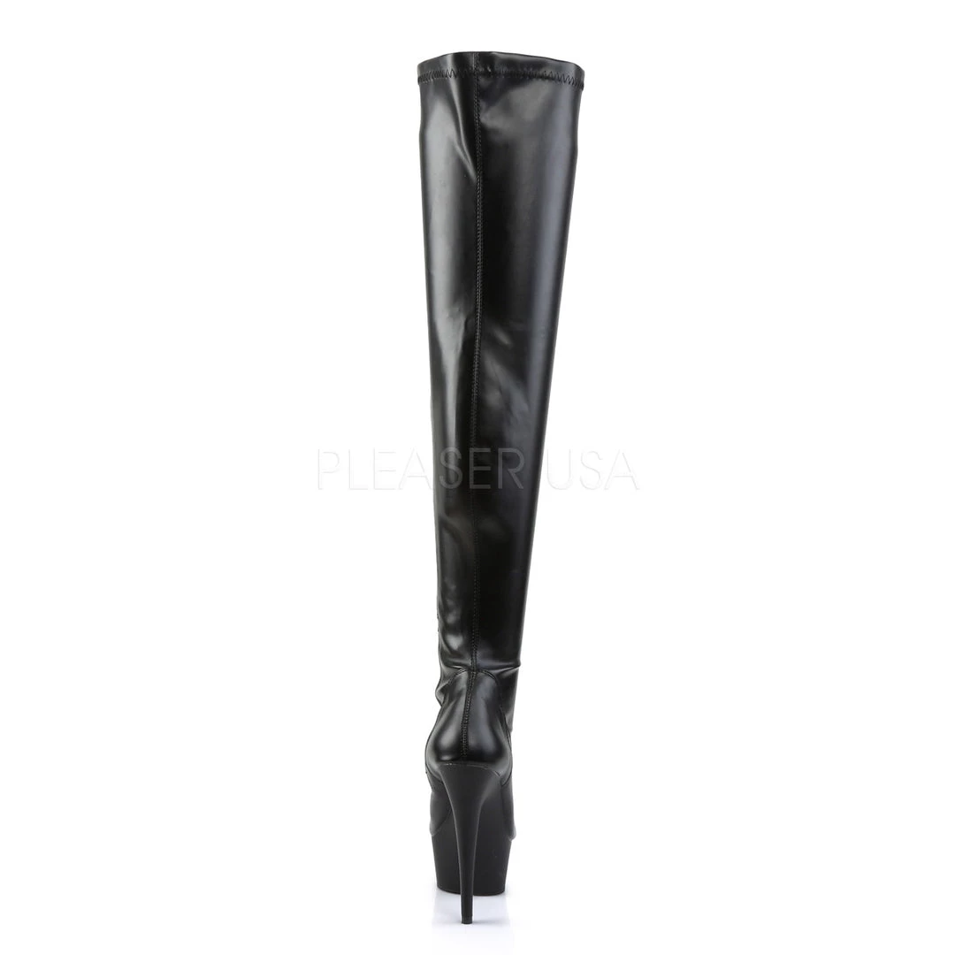 Pleaser 6" Heel Platform Black Thigh High Boots* Shoes 4 Pleaser 6" Heel Platform Black Thigh High Boots* Shoes