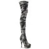 Pleaser Shoes 6" Heel Camo Platform Thigh High Boots*