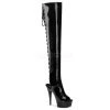 Pleaser 6" Black Platform Open Toe Lace Back Boots* Shoes