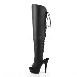 Pleaser Shoes 6" Heel Black Platform Open Toe Thigh High Boots* 9 Pleaser Shoes 6