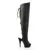 Pleaser Shoes 6" Heel Black Platform Open Toe Thigh High Boots* 1 Pleaser Shoes 6" Heel Black Platform Open Toe Thigh High Boots*
