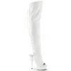 Pleaser 6" Heel White Platform Open Toe Thigh High Boots*