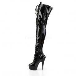 Pleaser 6" Black Platform Lace-Up Stretch Boots* Shoes