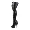 Pleaser Shoes 6" Black Platform Peep Toe Lace-up Boots*