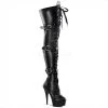 Pleaser 6" Heel Black Lace-Up Buckle Platform Boots* Shoes