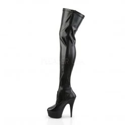 Pleaser Shoes 6" Heel Black Platform W/ Side Ribbon Thigh Boots* 9 Pleaser Shoes 6
