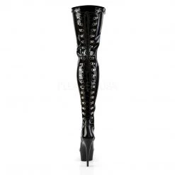 Pleaser 6" Black Platform Back Lace Thigh Boots* Shoes 8 Pleaser 6