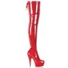 Pleaser 6" Heel Red Platform Back Lace Thigh Boots* 2 Pleaser 6" Heel Red Platform Back Lace Thigh Boots*