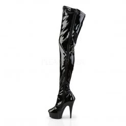 Pleaser Shoes 6" Heel Black Platform Stretch Crotch Boots*