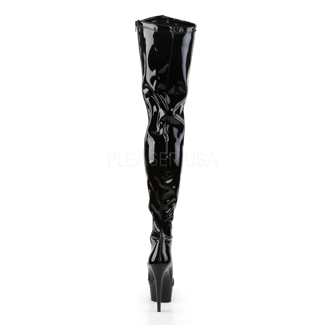 Pleaser Shoes 6" Heel Black Platform Stretch Crotch Boots* 5 Pleaser Shoes 6" Heel Black Platform Stretch Crotch Boots*